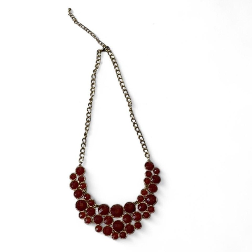 Bold‎ Red & Gold Statement Bib Necklace